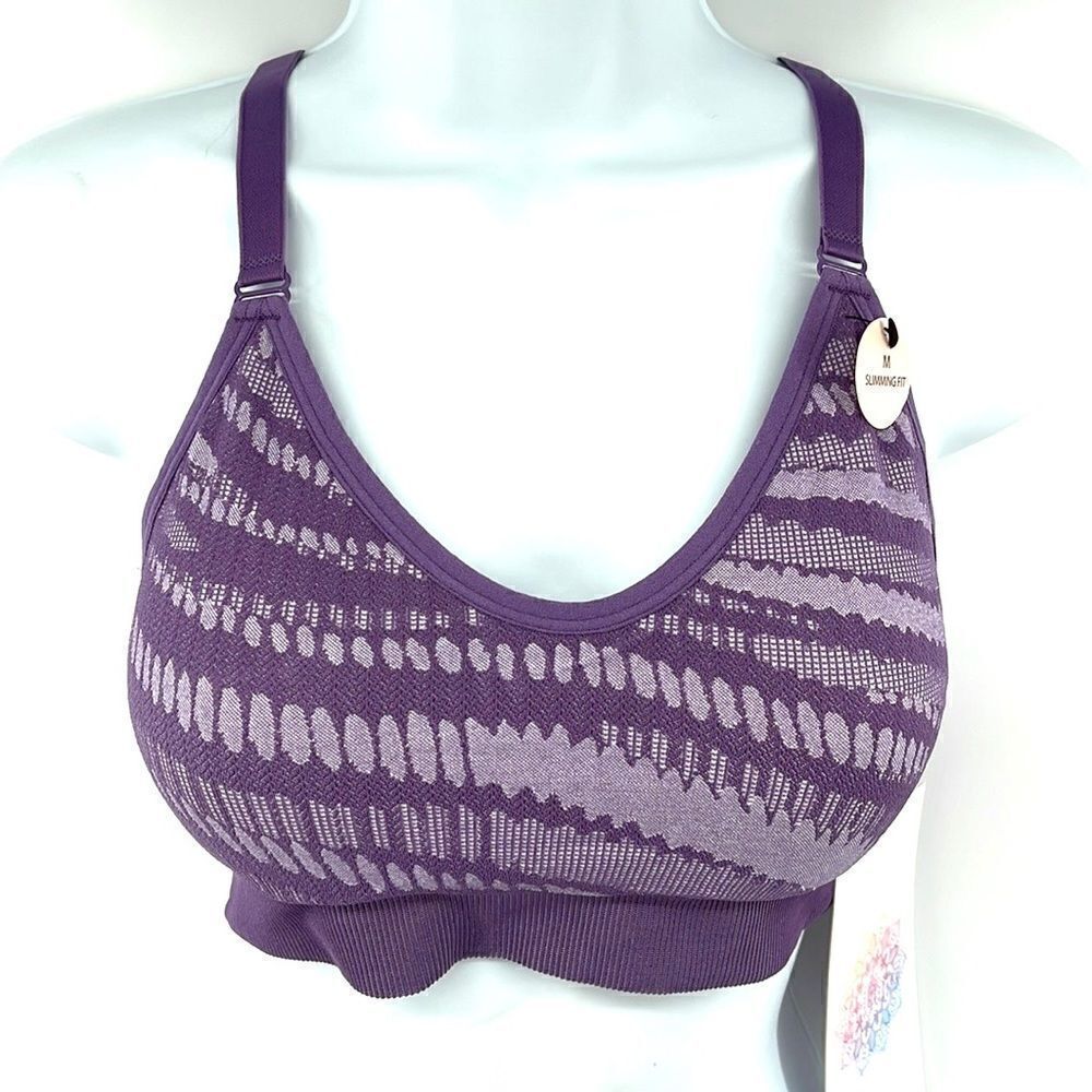 Bella Movement purple lilac lavender sports bra slimming fit NEW NWT small soft